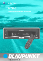 Blaupunkt IVDP-01 - Owners Manual